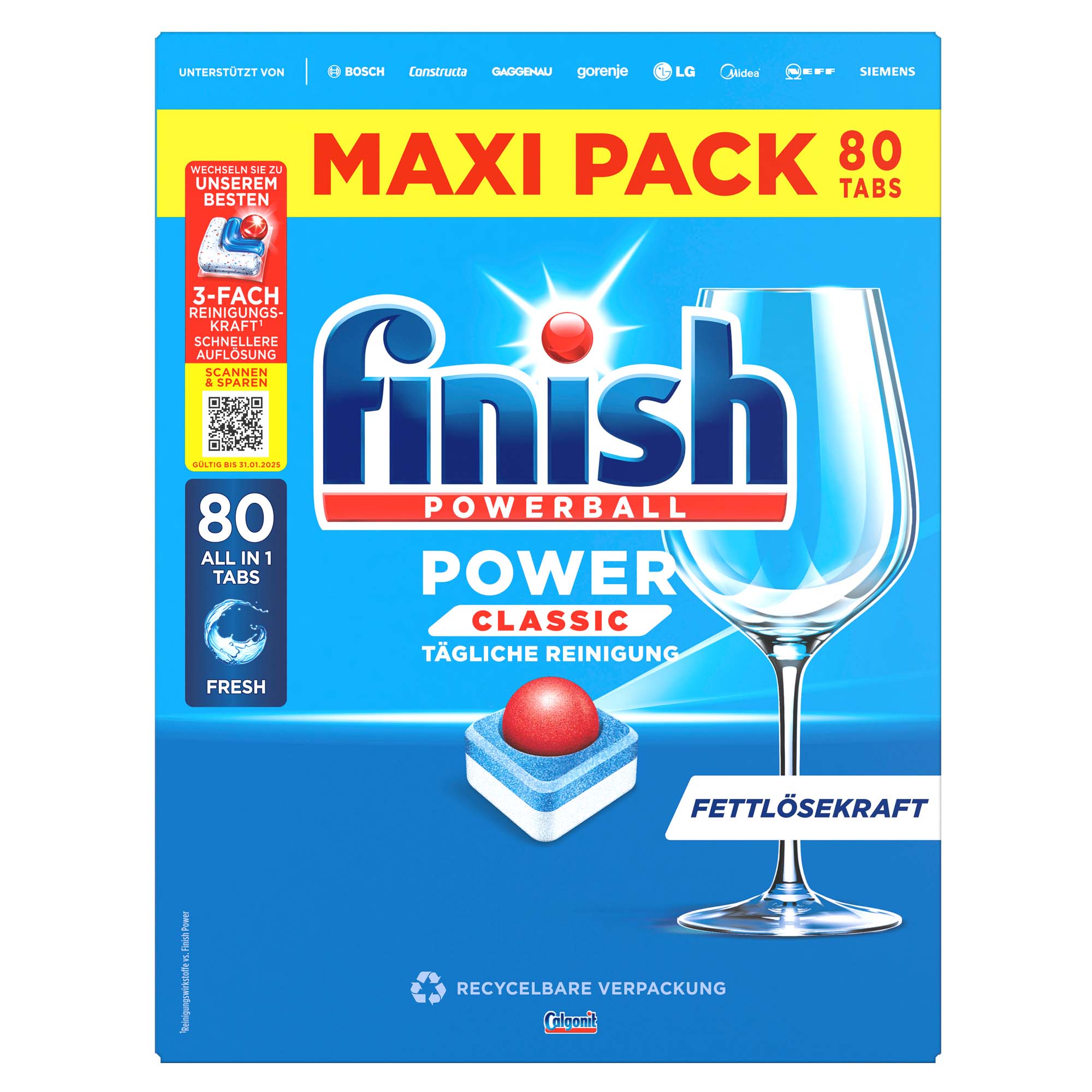 Finish Power Classic Fresh 80 Tabs 1066g – Bild 2