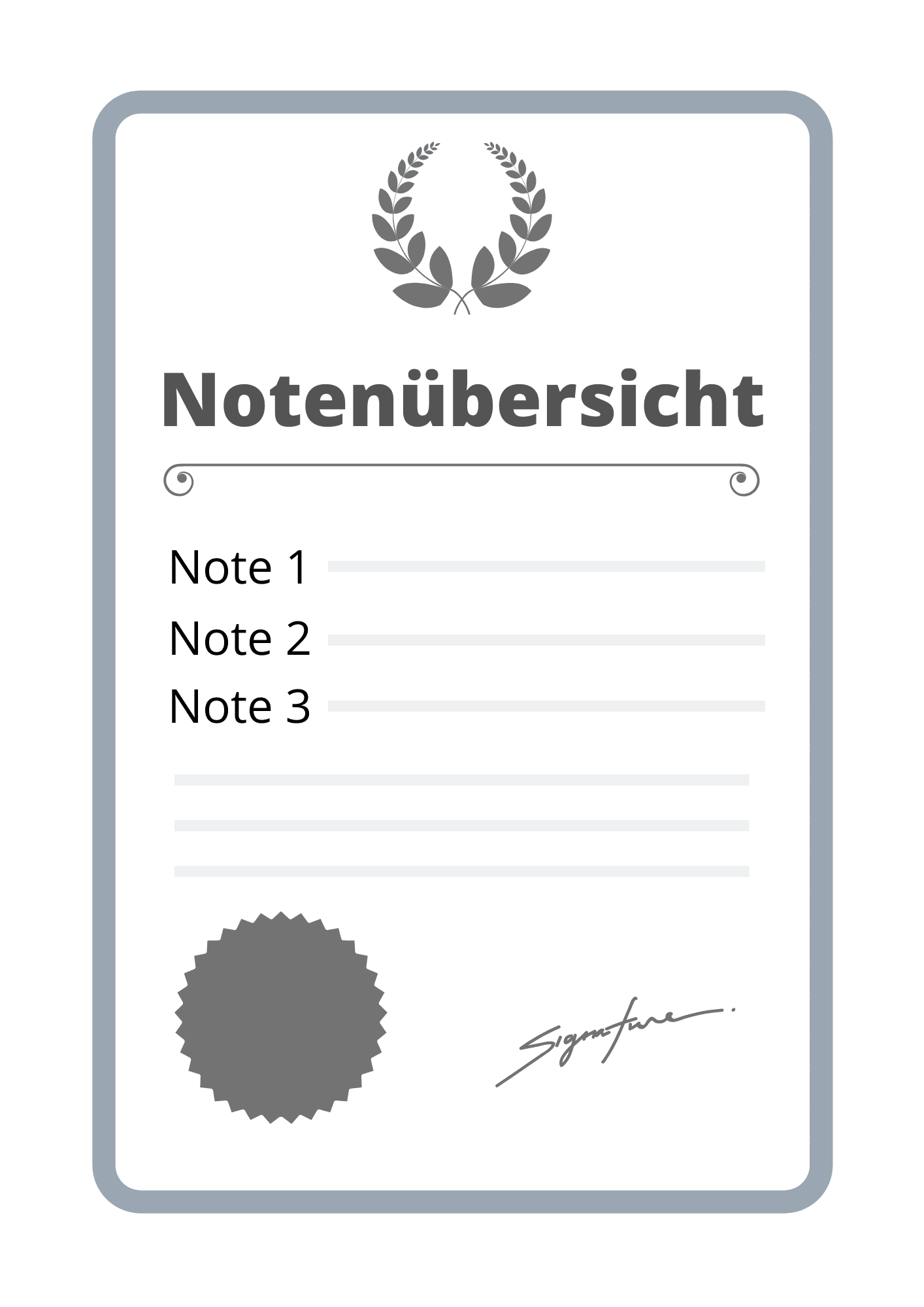 Notenübersicht übersetzen lassen