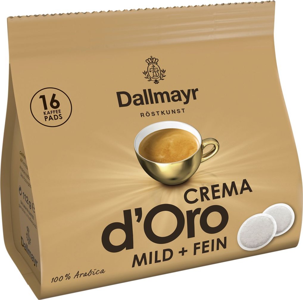 Dallmayr Crema d’Oro mild & fein Pads 16ST 112g – Bild 2