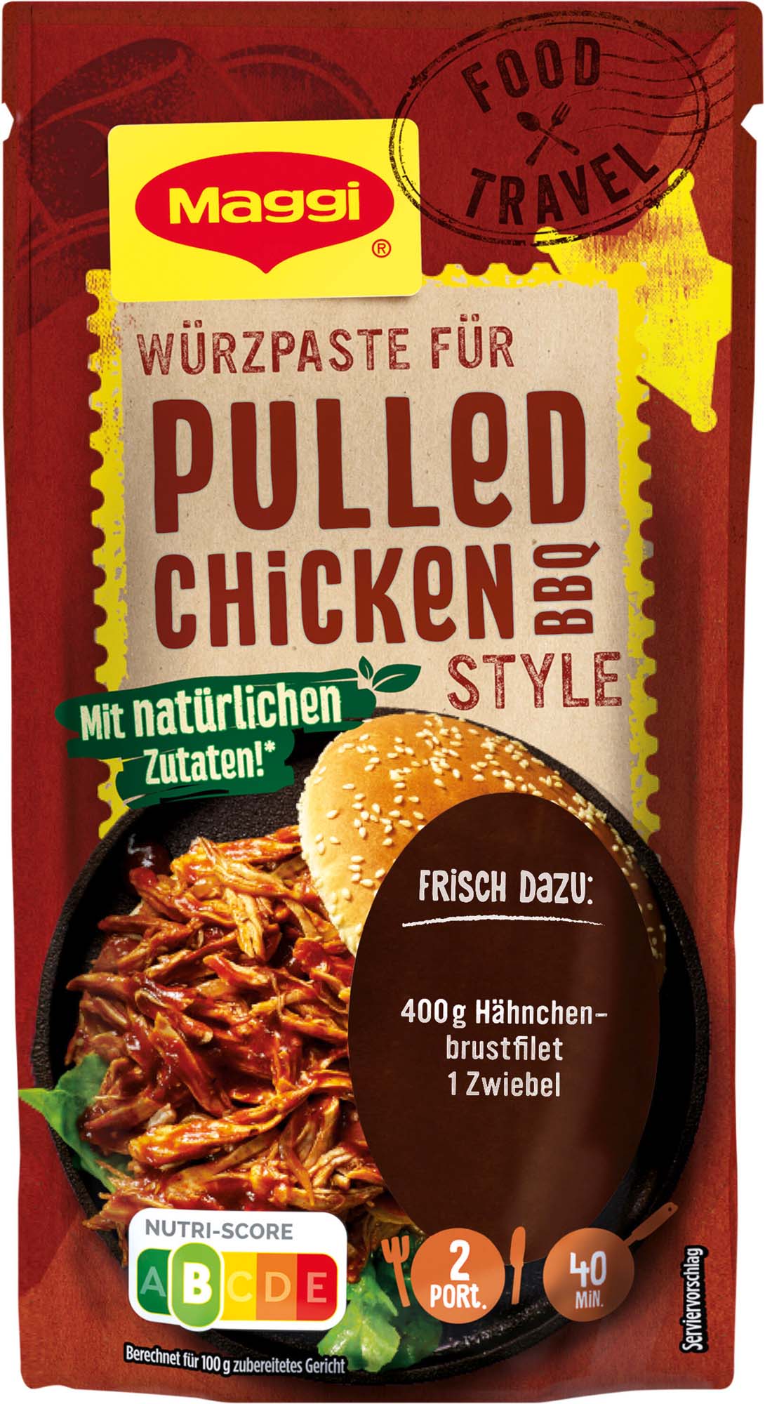 Maggi Food Travel Würzpaste für Pulled Chicken BBQ 85g