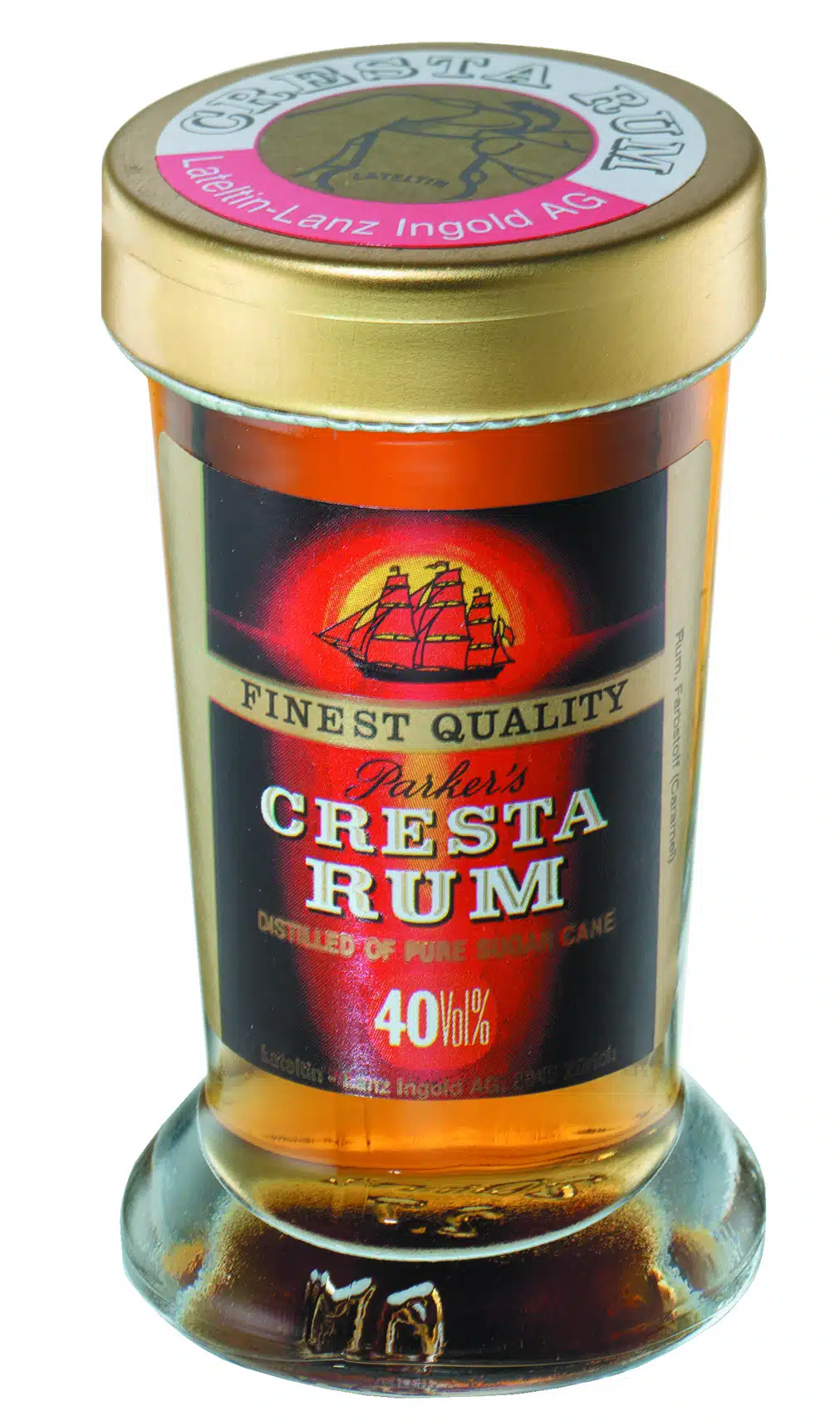 Rum Parkers Cresta 40% Vol. 24 x 2 cl Portion Trinkglas – Bild 2