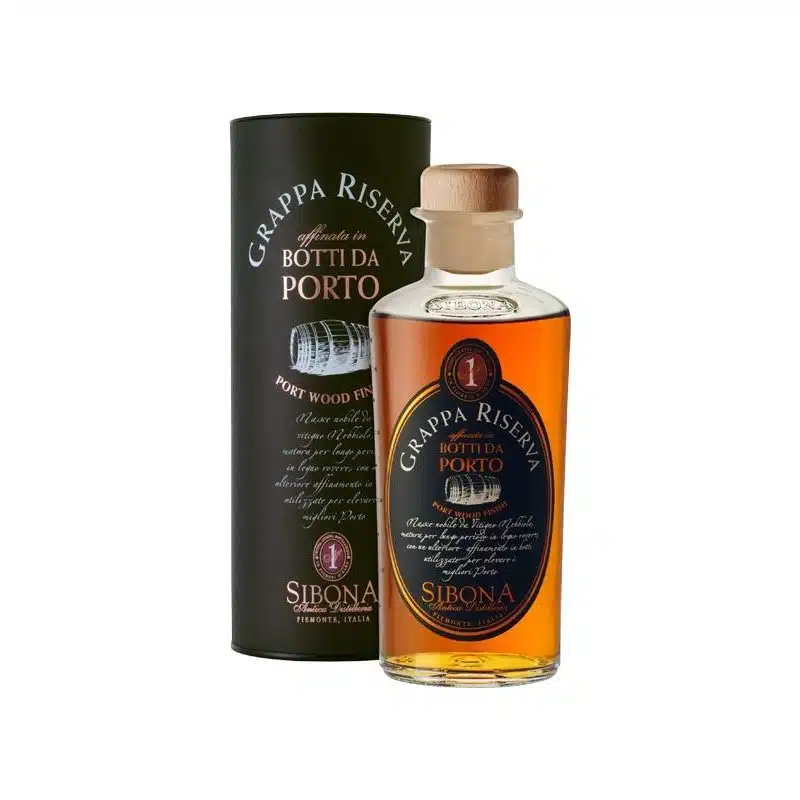 Grappa Riserva di Nebbiolo Sibona Invecchiata Botti di Porto 44% Vol. 50 cl
