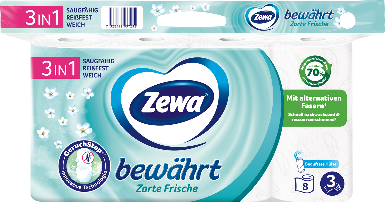 Zewa Bewährt Lufterfrischer 3lagig 8×150 Blatt