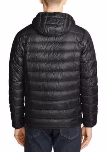 Eddie Bauer Cirruslite Klassische Herren Daunenjacke mit Kapuze, Schwarz, Gr. M – Bild 3