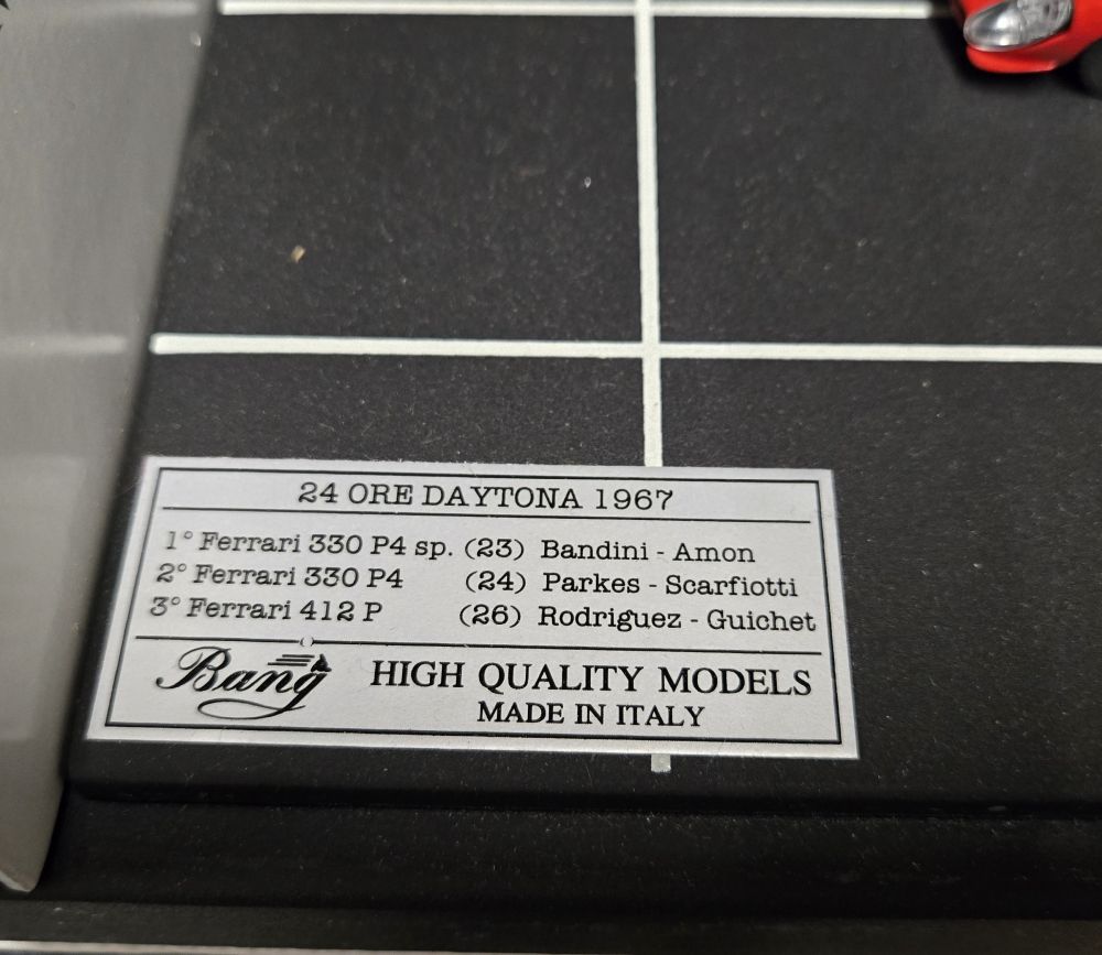 Ferrari 330 P4 – 412P Daytona 24h 1967 Diorama Bang 1:43 – I Grandi Avvenimenti Sportivi Sammlermodell – Bild 4