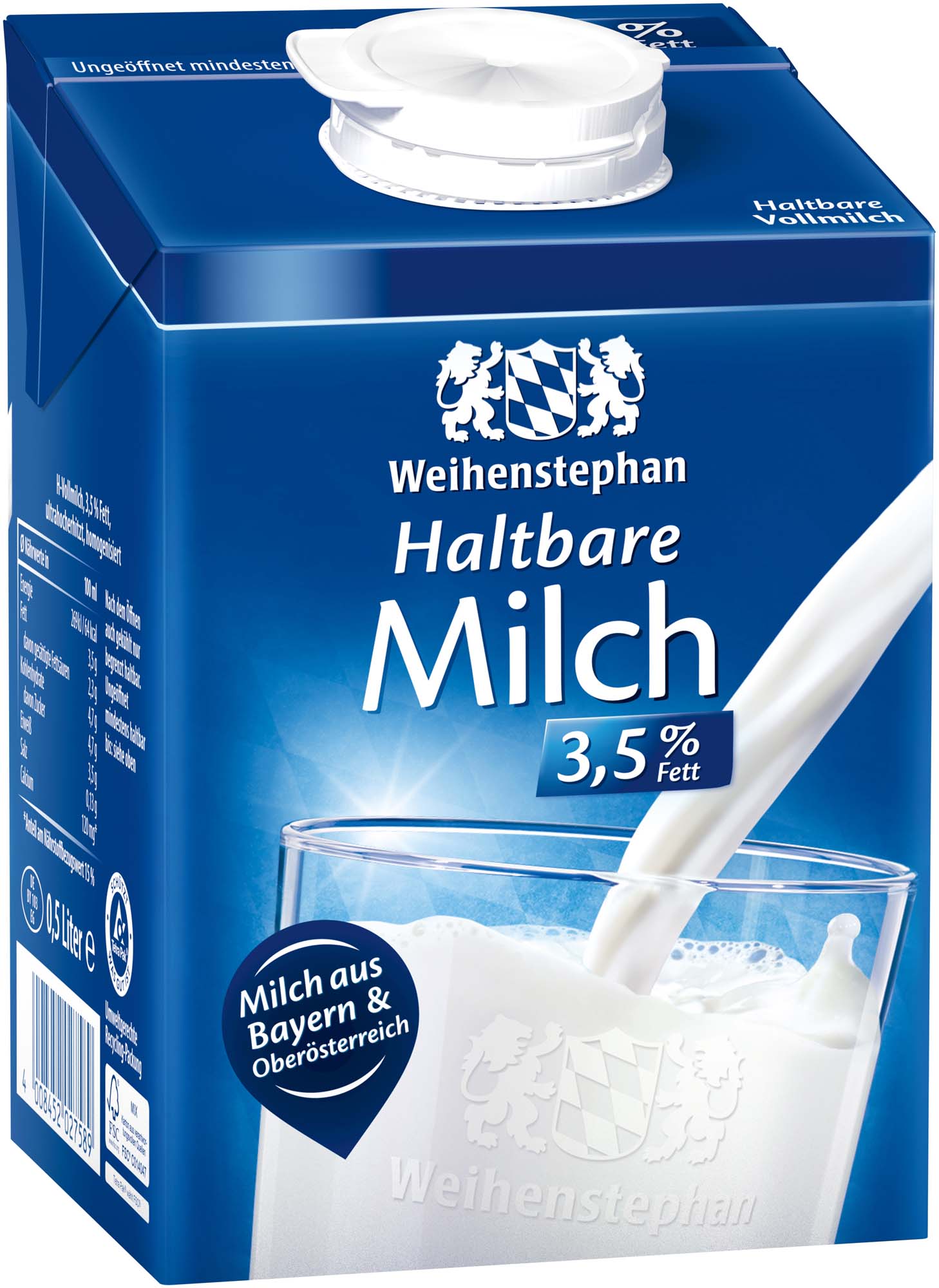 Weihenstephan Haltbare Milch 3,5% 0,5l – Bild 2