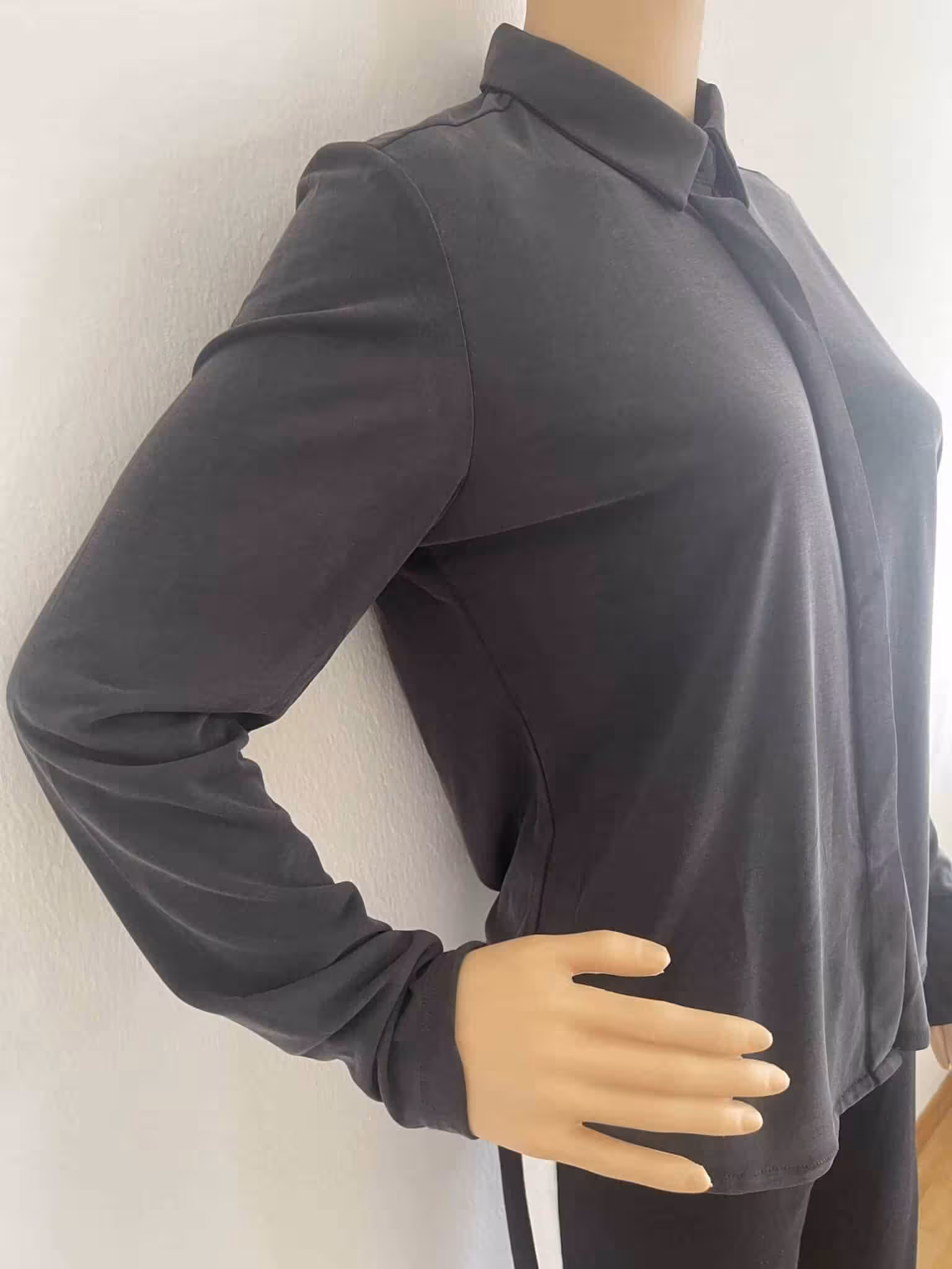 Herrlicher Bluse Viktoria Slim, in Anthrazit, Gr. S – Bild 4