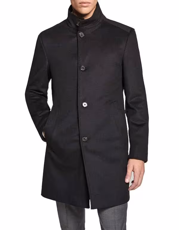 JOOP! MARON - Herren Kurzmantel mit Kaschmir, Stehkragen, in Schwarz, Größe 48 – Bild 3