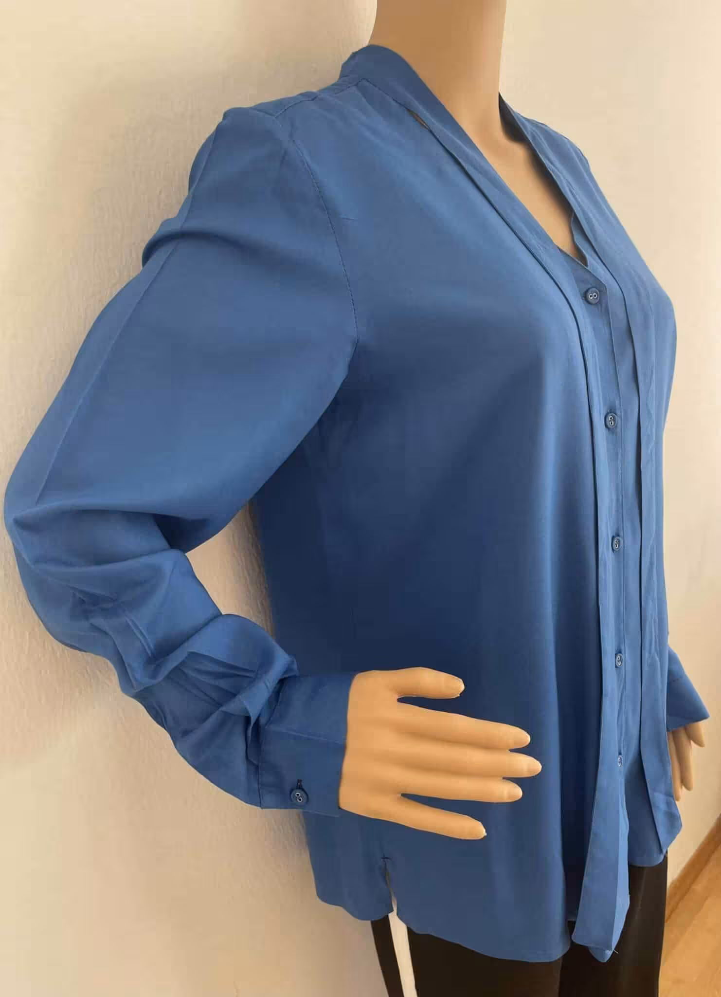 Laura Scott Langarmbluse mit Schluppe, in Blau, Gr.38 – Bild 4