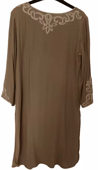 Lakshita Kurti, Tunika, Longbluse, in Beige, bestickt, Größe S – Bild 4