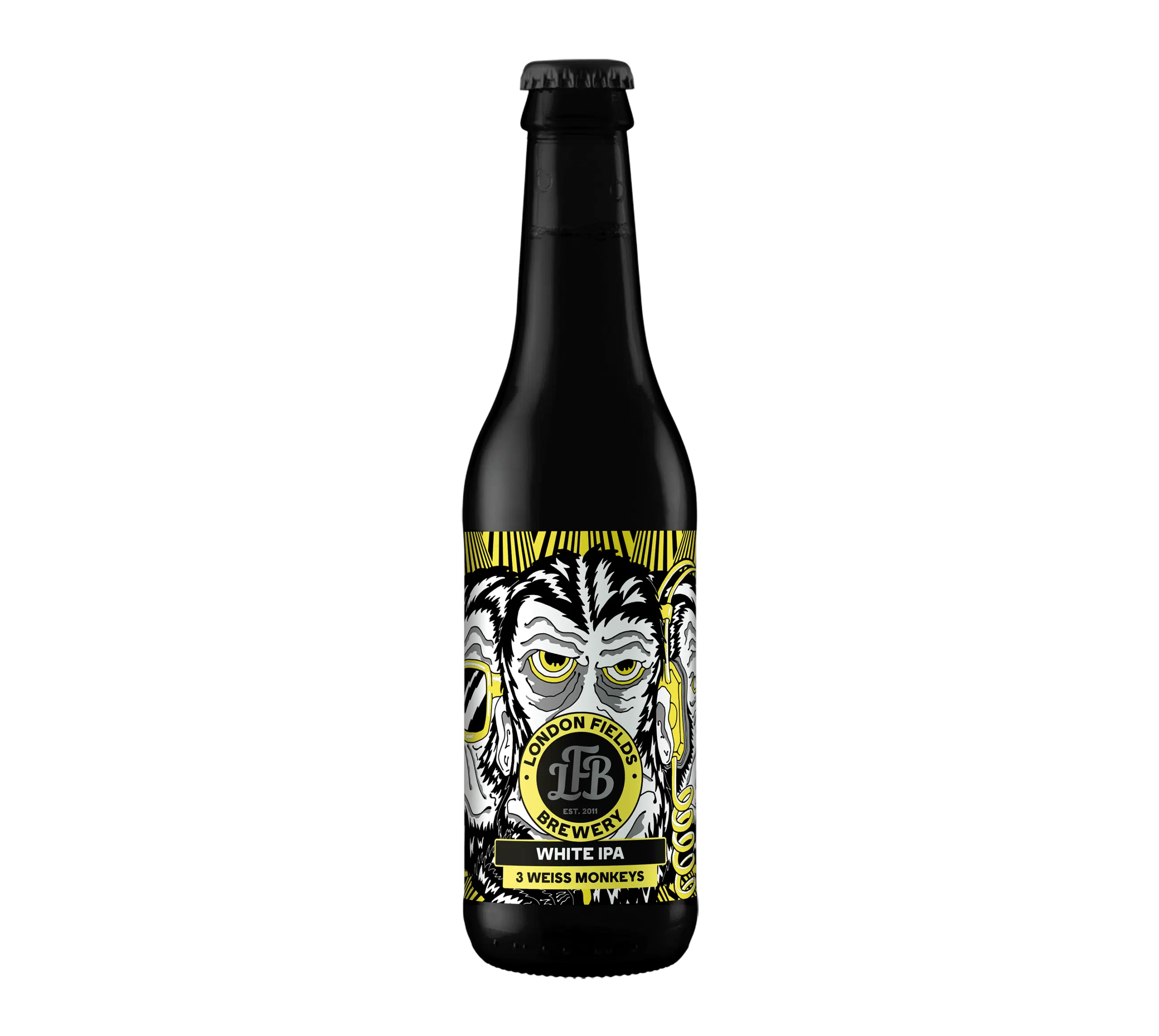 London Fields Brewery 3 Weiss Monkeys IPA 5,0% Vol. 12 x 33 cl EW Flasche England