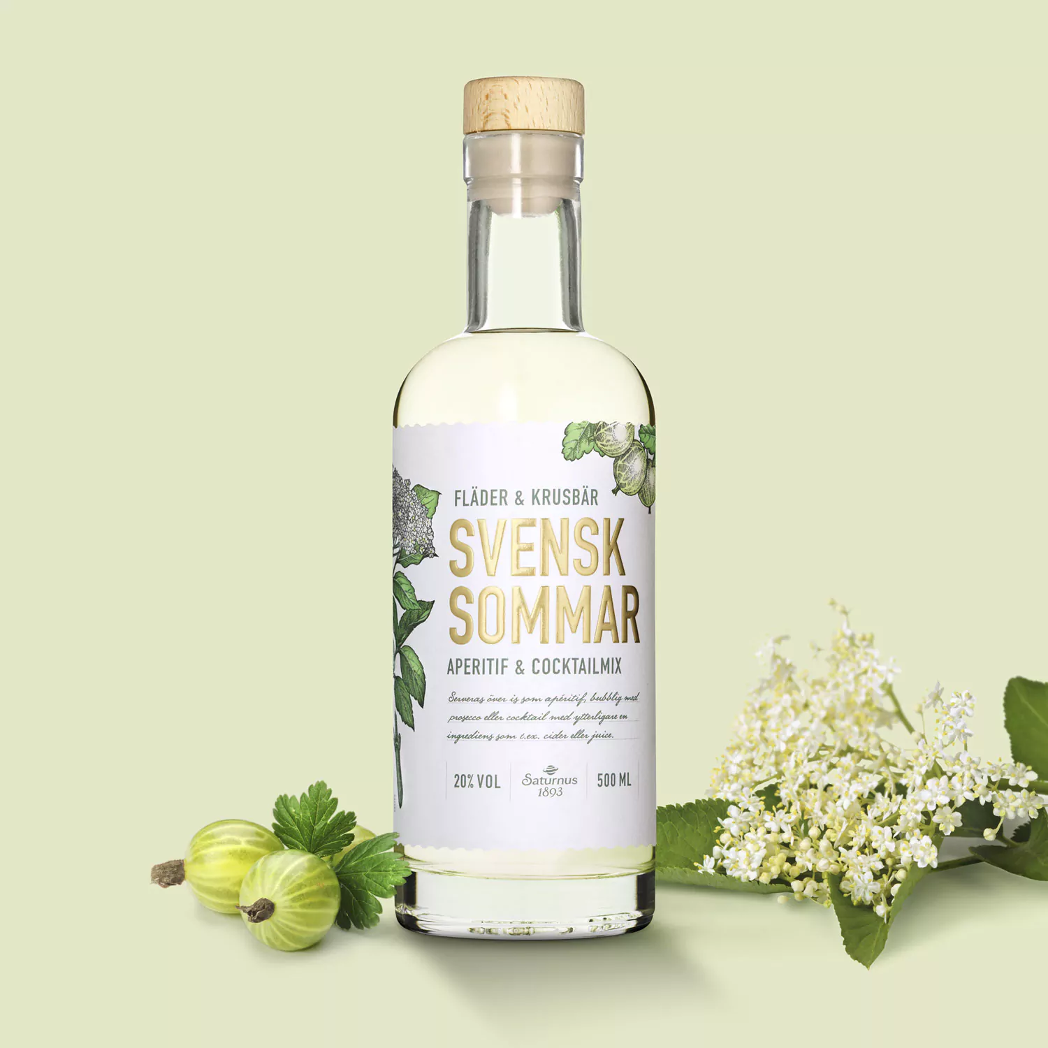 Saturnus Svensk Sommar Holunderblüte & Stachelbeere 20% vol. – Bild 2