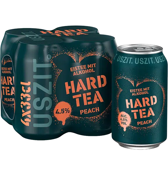 Uszit Hard Tea Pfirsich 4,5% – 24 x 33 cl Dose – Bild 3