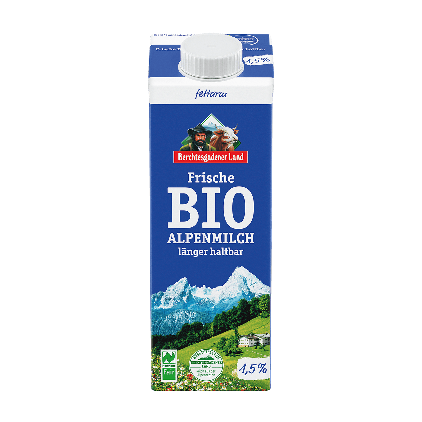 Berchtesgadener Land Frische Bio Alpenmilch 1,5% 1l