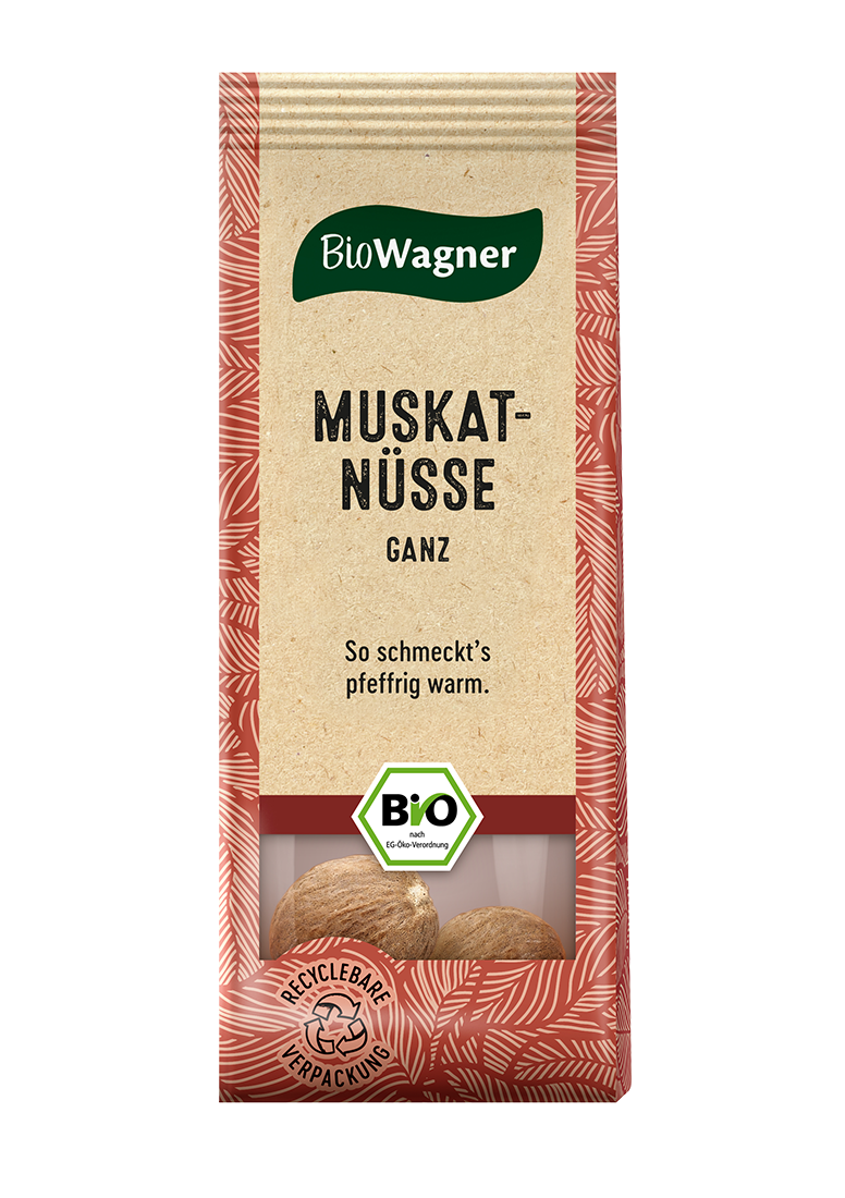 BioWagner Muskatnüsse ganz Beutel 2St