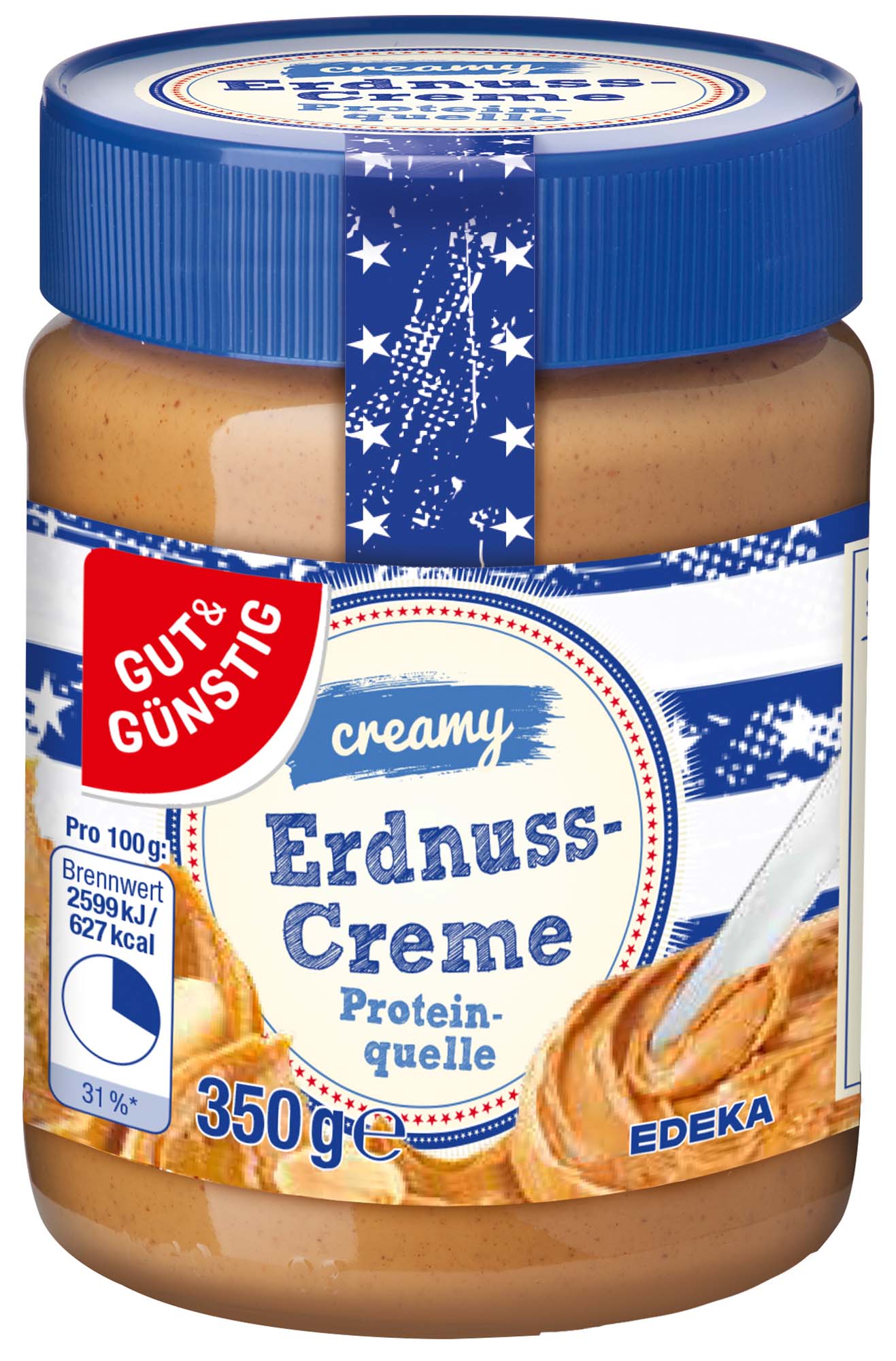 Gut & Günstig Erdnusscreme creamy 350g – Bild 2