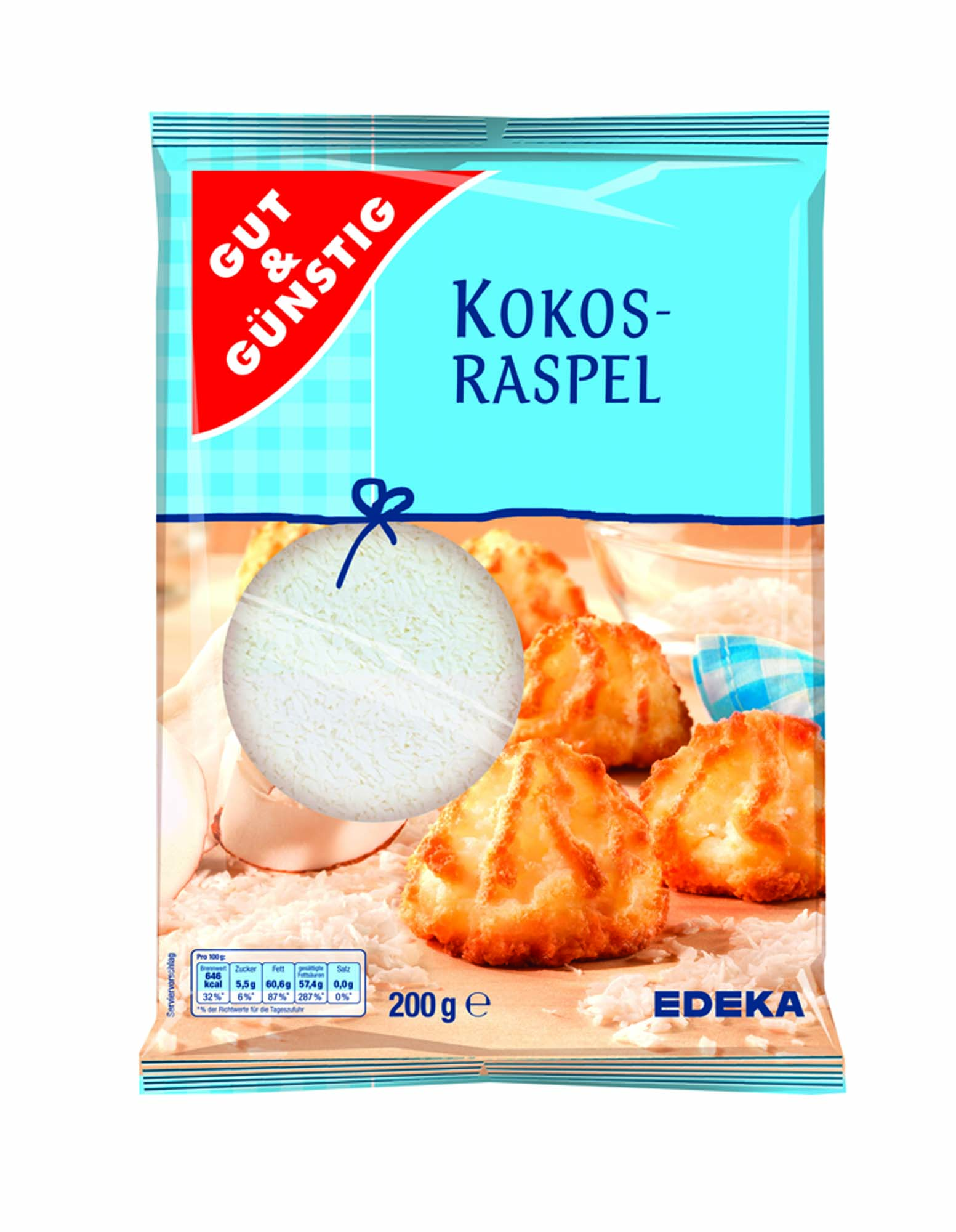 Gut & Günstig Kokosraspeln fein 200g – Bild 2