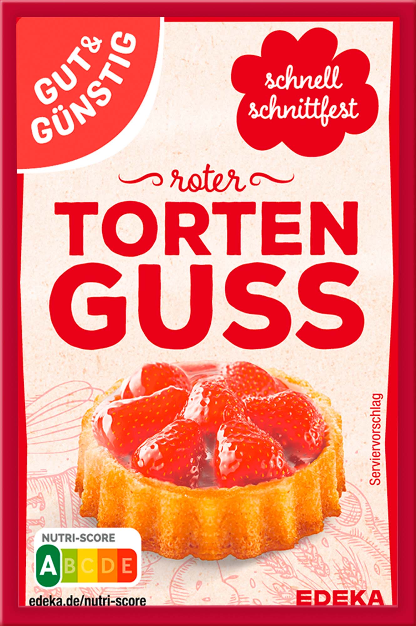Gut & Günstig Tortenguss rot 6St 72g