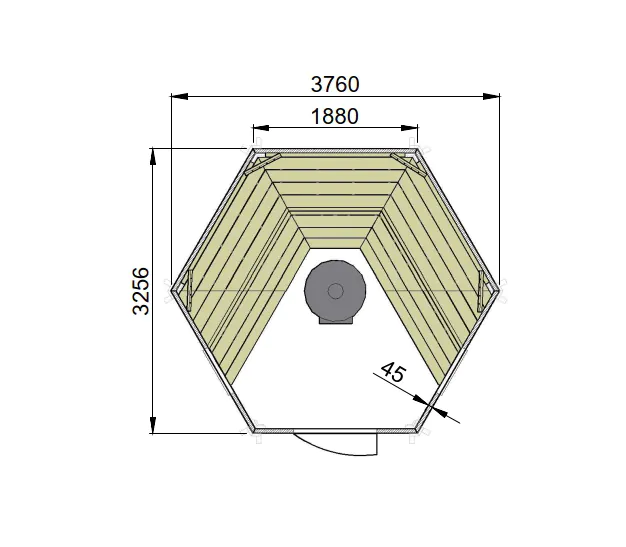 Traditionelle Saunahütte / Kota „Svenja“ 9m² – Bild 5