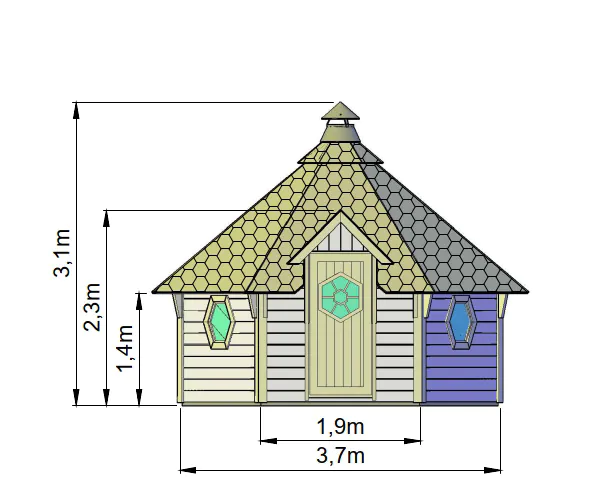 Traditionelle Saunahütte / Kota „Svenja“ 9m² – Bild 6