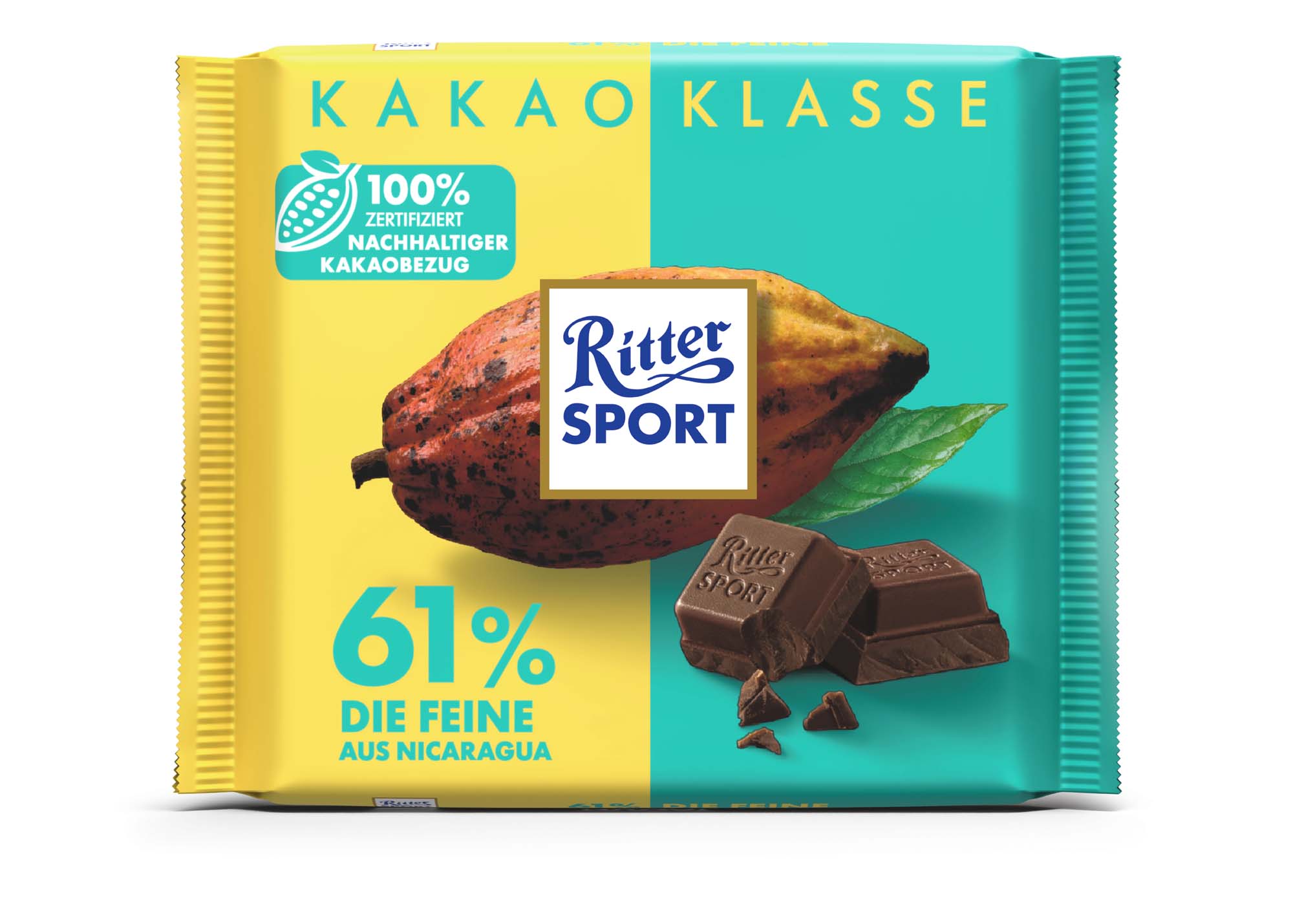 Ritter Sport Kakaoklasse 61% Die Feine aus Nicaragua 100g – Bild 2