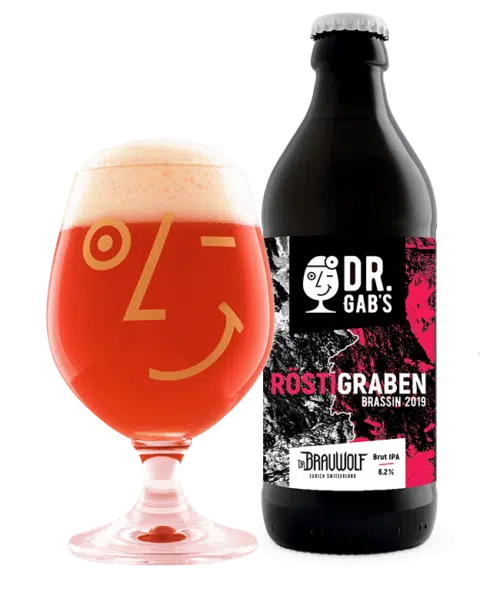 Dr.Gab`s Röstigraben Brut IPA 6,2% Vol. 24 x 33 cl EW Flasche – Bild 2