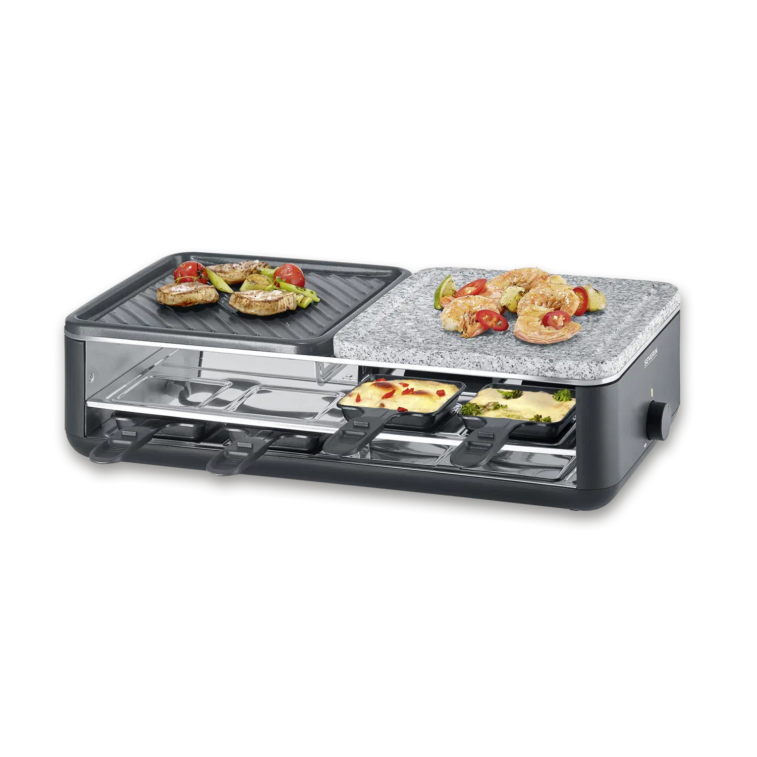 Black Line Lite Raclette-Grill mit Naturstein und Grillfläche – Bild 5